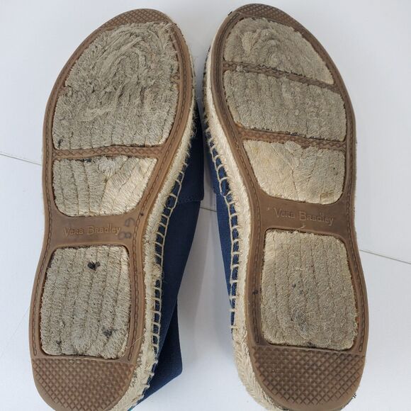Vera Bradley Embroidered Pineapple Espadrilles Flats Women 7 Slip On Blue Canvas - Picture 7 of 10